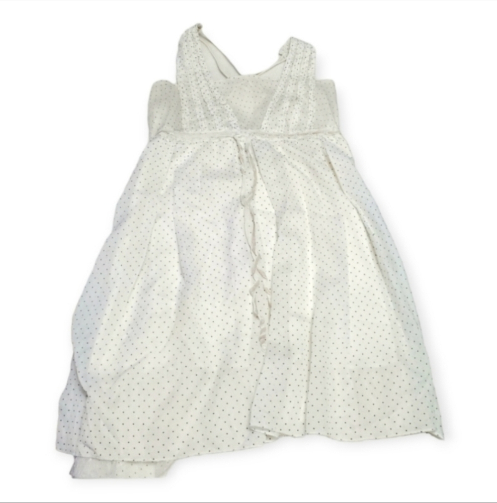 White Polkadot Layered Empire Waist Boho Coastal Cowgirl Dress
